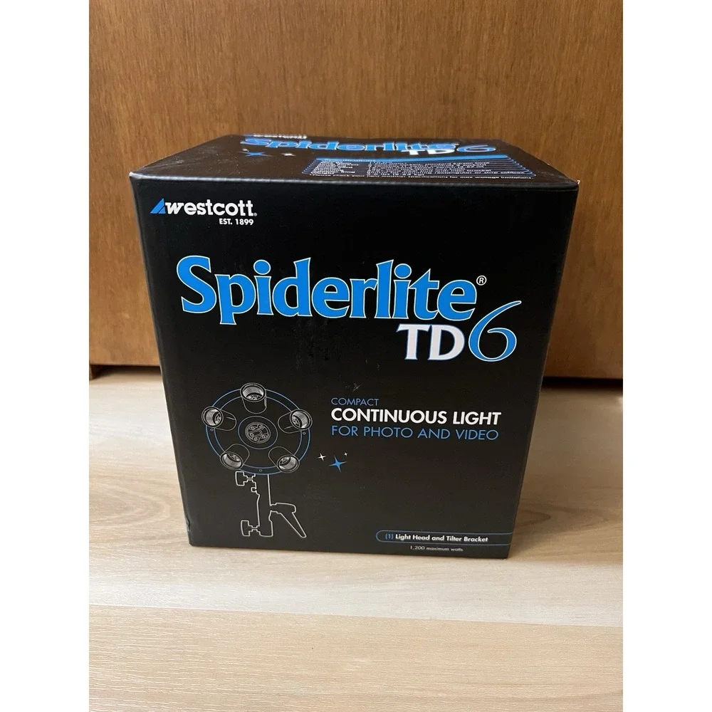 NIB Westcott Spiderlite TD6 Fixture with Flex Bracket New In Box Light Head Tilt